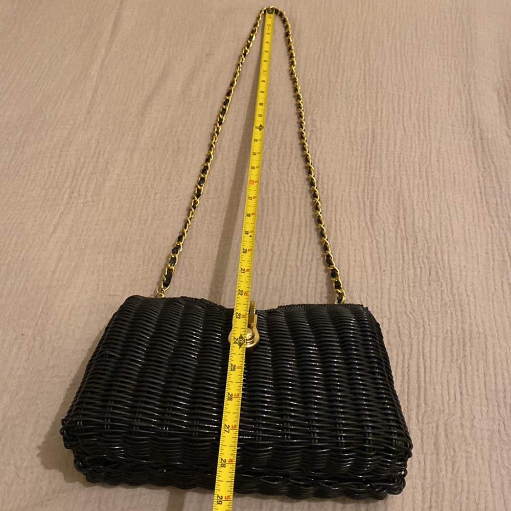 Vintyge Elegant Black Woven Chain Strap Bag - Picture 10 of 10